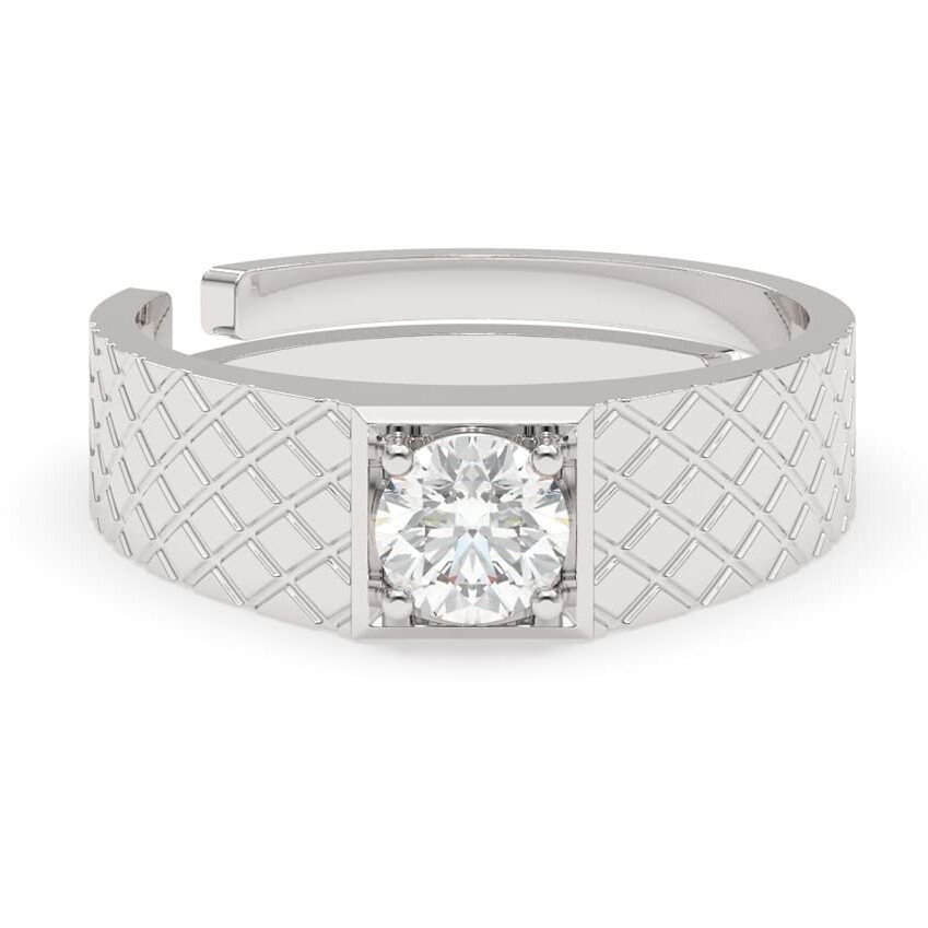 Clara Real 925 Sterling Silver Cross Band Ring | Rakhi Rakshabandhan Gift for Brother Bhai| Size Adjustable, Rhodium Plated, Swiss Zirconia | Gift for Men & Boys