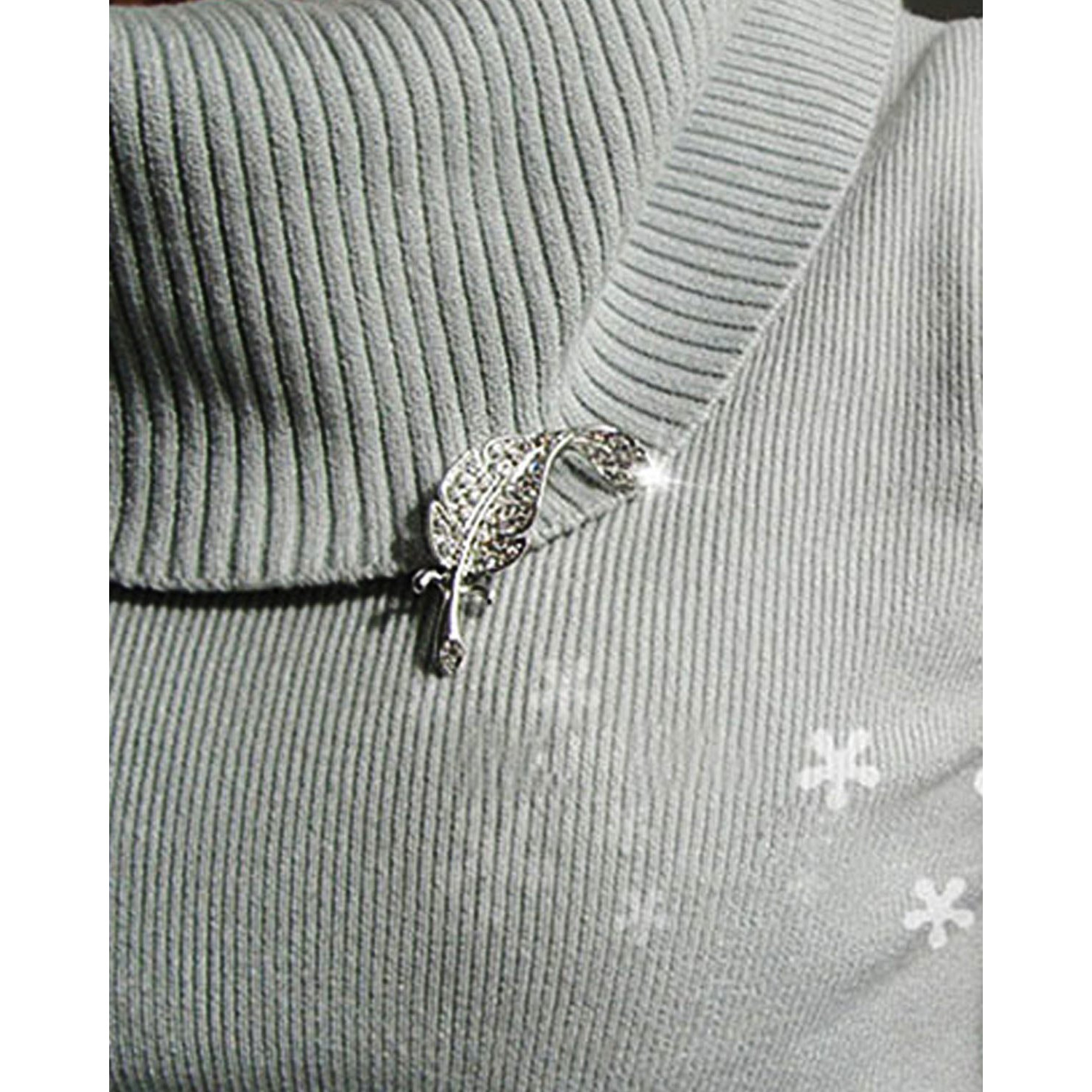 Young & Forever Gift Rakhi Gift for Brother Leaf Clear Crystal Rhinestone Sliver Tone Holiday Pin Brooch