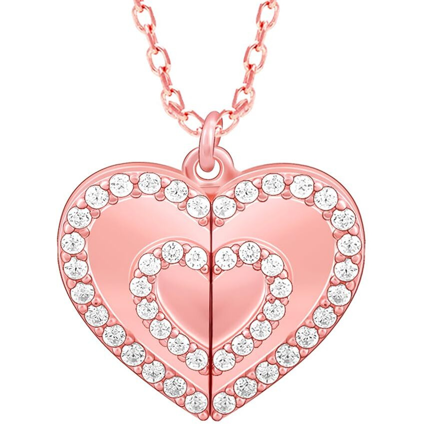 GIVA 925 Silver Rose Gold Custom One Heart Pendant With Link Chain|Rakhi Rakshabandhan Gift For Sister Bhabhi,Gifts For Women & Girls|With Certificate Of Authenticity And 925 Stamp|6 Months Warranty*