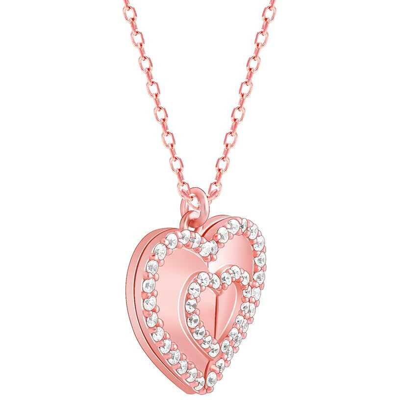 GIVA 925 Silver Rose Gold Custom One Heart Pendant With Link Chain|Rakhi Rakshabandhan Gift For Sister Bhabhi,Gifts For Women & Girls|With Certificate Of Authenticity And 925 Stamp|6 Months Warranty*