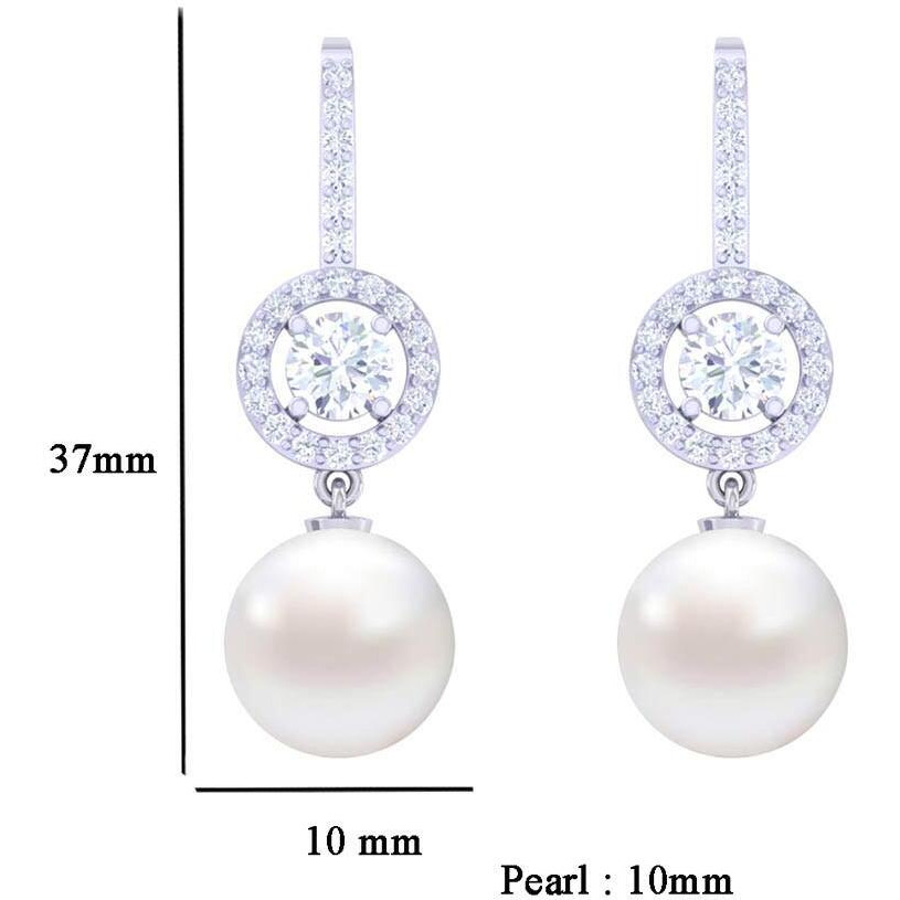 CLARA 92.5 Sterling Silver Swiss Zirconia Pearl Earrings | Rakhi Rakshabandhan Gift for Sister Bhabhi |Gift for Women and Girls