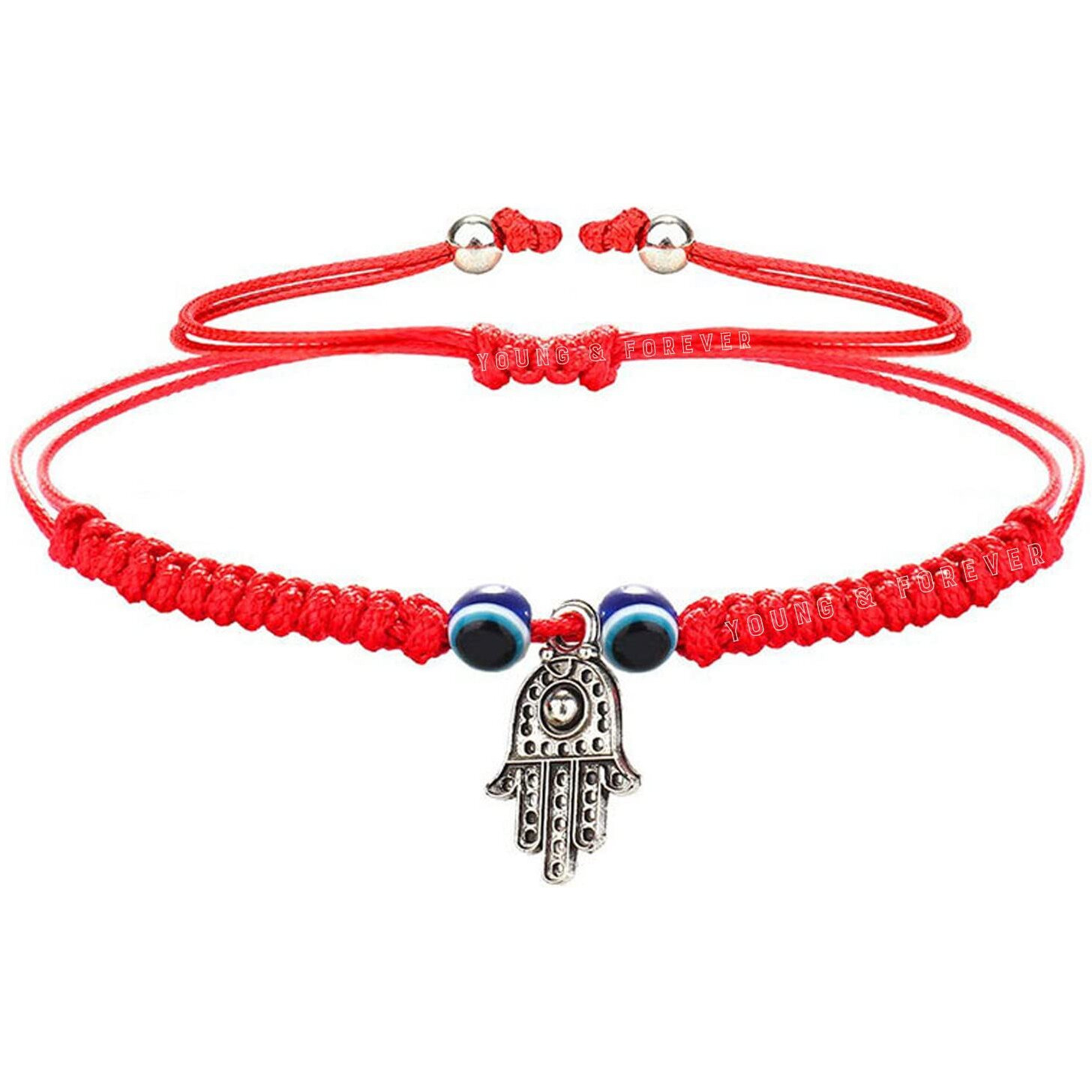Young & Forever Gift Rakhi Gift for Brother Evil Eye Rakhi Red Hamsa Charm Evil Eye Bracelets for Women Evil Eye Anklet for Women Evil Eye Bracelet for Men Nazariya Bracelet for Women Nazariya anklets