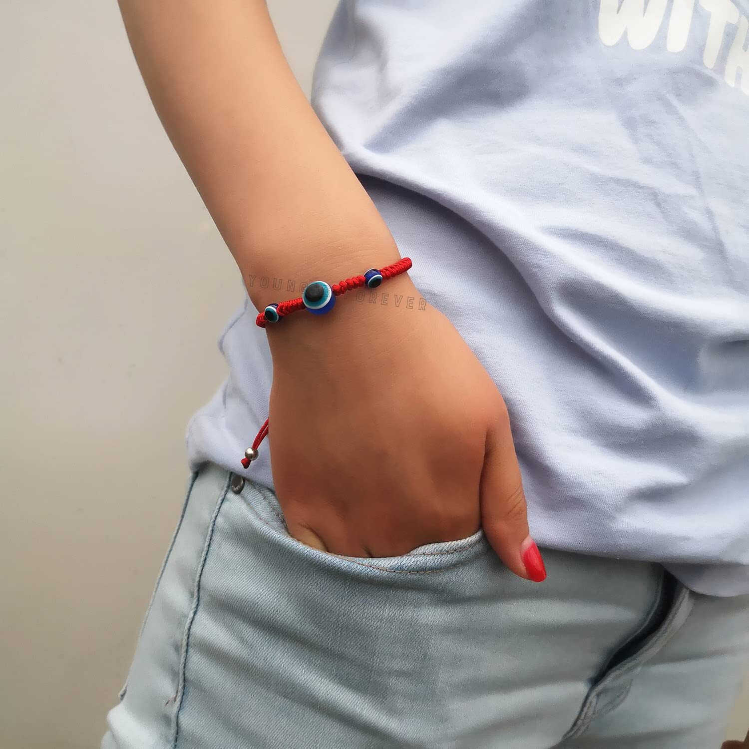 Young & Forever Gift Rakhi Gift for Brother Evil Eye Rakhi Red Three Evil Eye Bracelets for Women Evil Eye Anklet for Women Evil Eye Bracelet for Men Nazariya Bracelet for Women Nazariya anklets