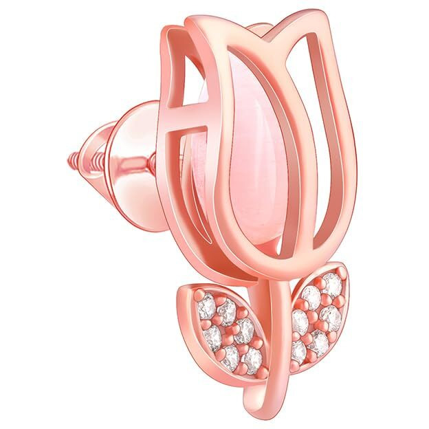 GIVA 925 Silver Rose Gold Pink Quartz Flower Earrings| Rakhi Rakshabandhan Gift for Sister Bhabhi, Gifts for Women & Girls | With Certificate of Authenticity and 925 Stamp | 6 Months Warranty*
