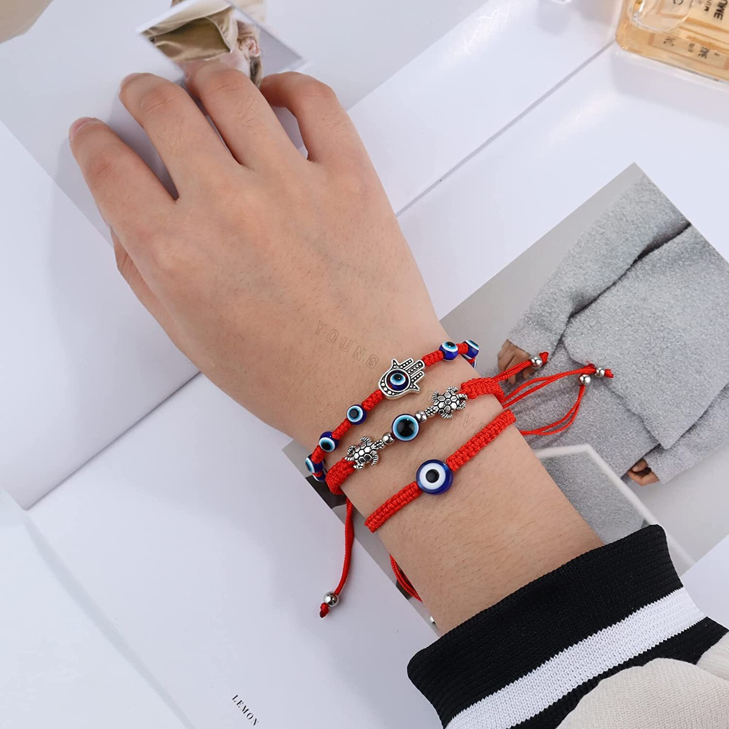 Young & Forever Gift Rakhi Gift for Brother Evil Eye Rakhi Red Hamsa Evil Eye Bracelets for Women Evil Eye Anklet for Women Evil Eye Bracelet for Men Nazariya Bracelet for Women Nazariya anklets