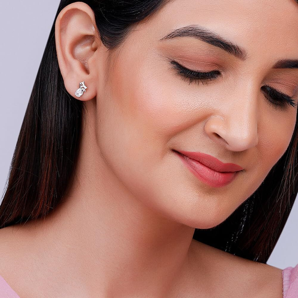 GIVA 925 Silver Kitty Earrings | Gifts for Girlfriend, Rakhi Rakshabandhan Gift for Sister Bhabhi, Gifts for Women & Girls | With Certificate of Authenticity and 925 Stamp | 6 Month Warranty*