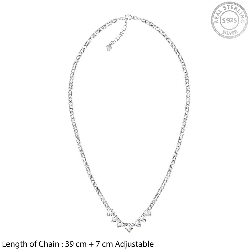 GIVA 925 Silver Zirconia Heart Necklace| Rakhi Rakshabandhan Gift for Sister Bhabhi, Gifts for Women & Girls With Certificate of Authenticity and 925 Stamp | 6 Months Warranty*