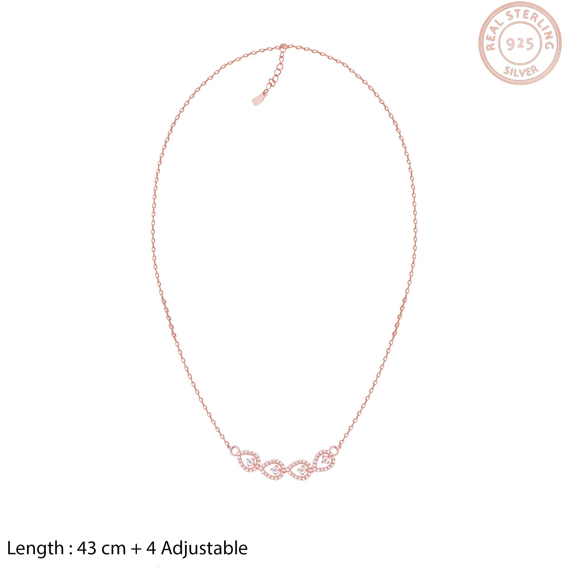 GIVA 925 Silver Rose Gold Peary Love Necklace|Rakhi Rakshabandhan Gift For Sister Bhabhi,Women&Girls,Pendant To Gift Women&Girls|With Certificate Of Authenticity And 925 Stamp|6 Month Warranty
