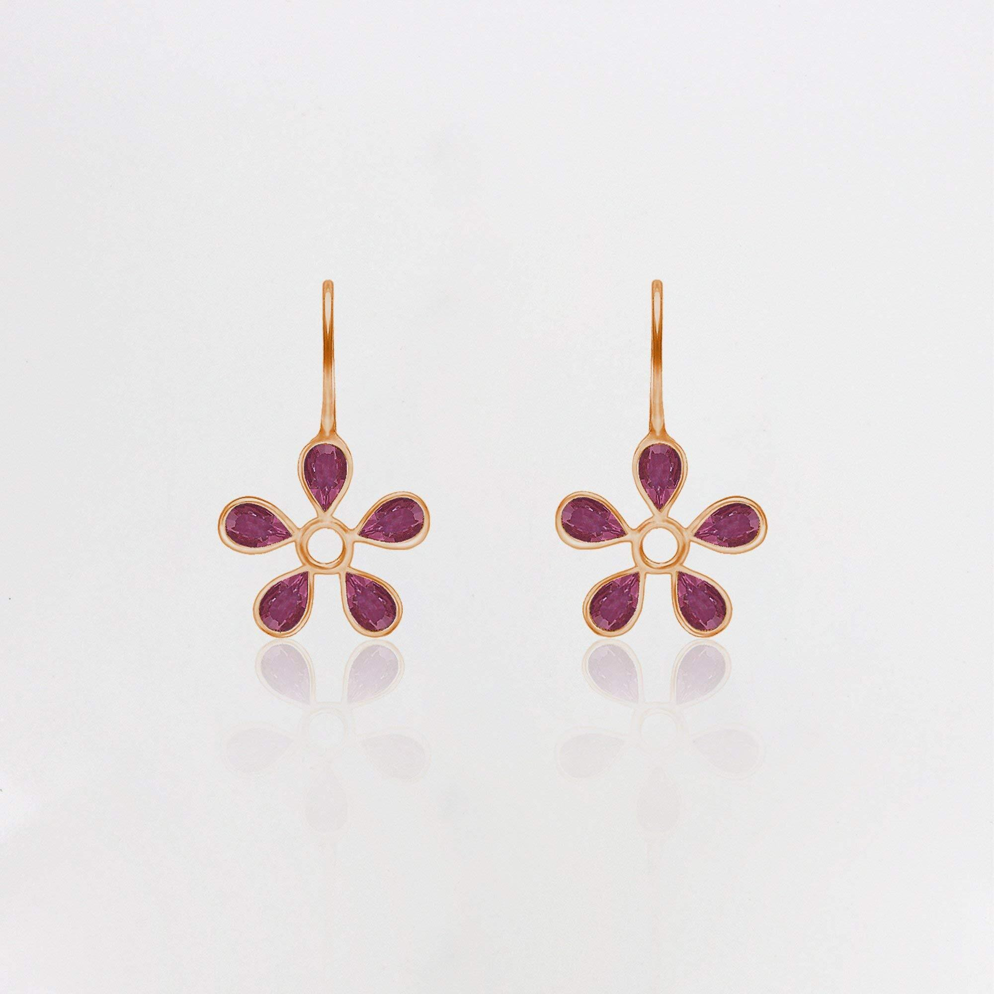 GIVA 925 Silver Rose Gold Cherry Blossom Earrings|Gifts For Girlfriend,Rakhi Rakshabandhan Gift For Sister Bhabhi,Gifts For Women&Girls|With Certificate Of Authenticity And 925 Stamp|6 Month Warranty