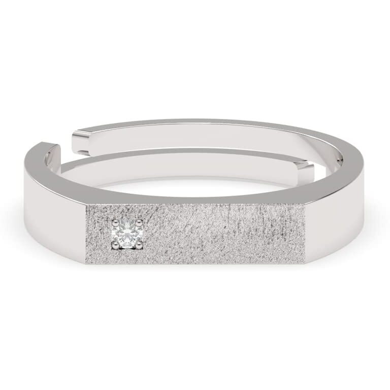 Clara Real 925 Sterling Silver Sleek Band Ring | Rakhi Rakshabandhan Gift for Brother Bhai|Size Adjustable, Matte Finish, Swiss Zirconia | Gift for Men & Boys