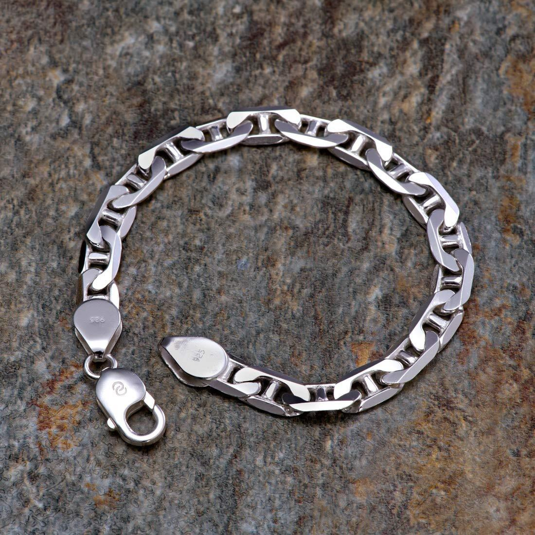 Clara Anti-Tarnish 92.5 Sterling Silver Bracelet 8 inch 18 gm | Rakhi for Bhai Brother |Gift For Men & Boys