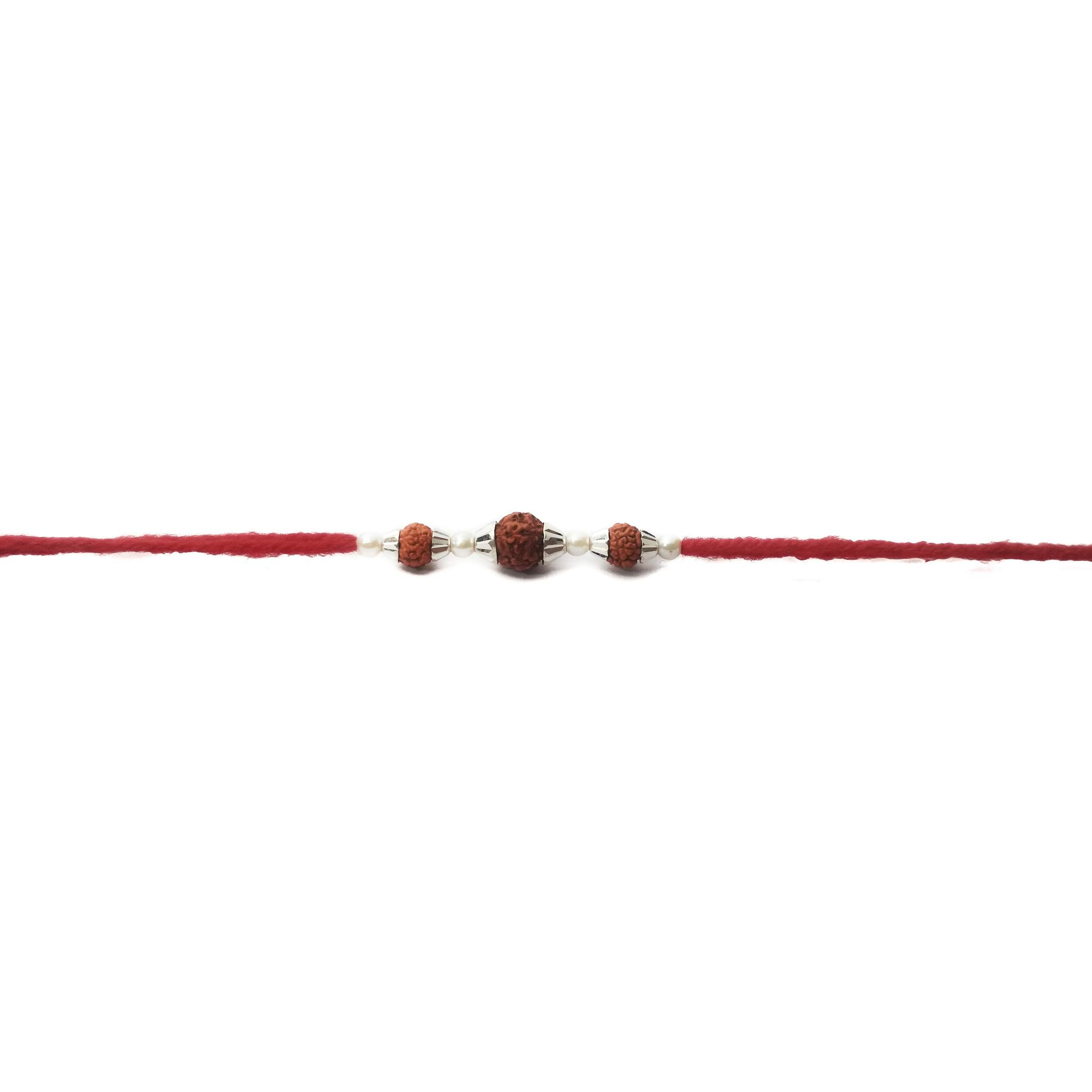 Ashok Jewellers Fabric & Sterling-silver & Pearl and Rakhi for Mens & Boys (White)