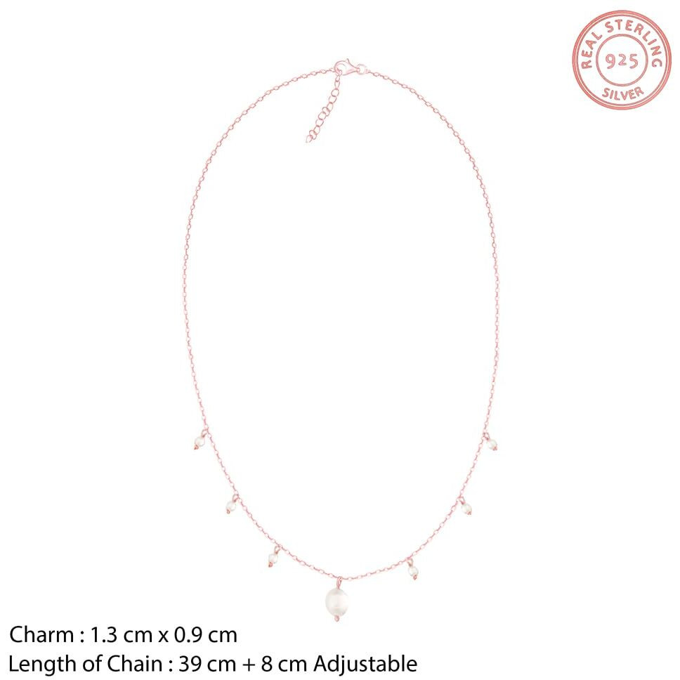 GIVA 925 Silver Rose Gold Ocean Pride Necklace | Rakhi Rakshabandhan Gift for Sister Bhabhi, Gifts for Women & Girls With Certificate of Authenticity and 925 Stamp | 6 Months Warranty*