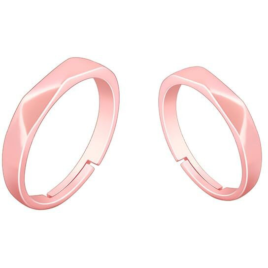 GIVA 925 Silver Rose Gold Geometric Couple Bands,Adjustable|Rakhi Rakshabandhan Gift for Sister Bhabhi, Gifts for Women & Girls| With Certificate of Authenticity and 925 Stamp | 6 Months Warranty*