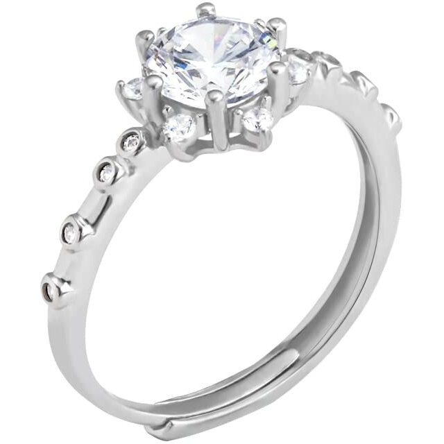 GIVA 925 Silver Zircon Flower Rennaissance Ring, Adjustable | Rakhi Rakshabandhan Gift for Sister Bhabhi, Gifts for Women & Girls | With Certificate of Authenticity and 925 Stamp | 6 Month Warranty*
