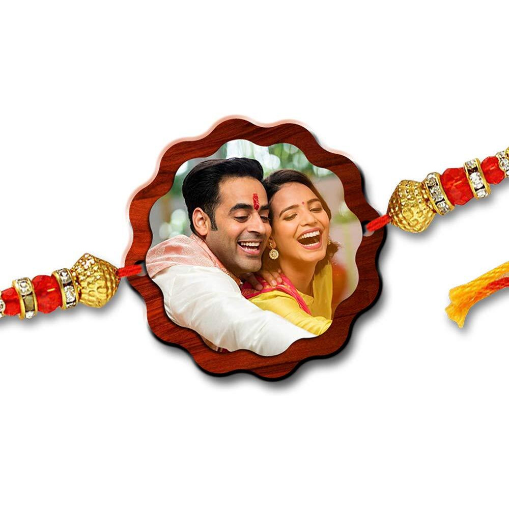 Foto Factory Gifts Personalized Photo Rakhi Customised Gift for Brother on Rakshabandhan (Design 2)