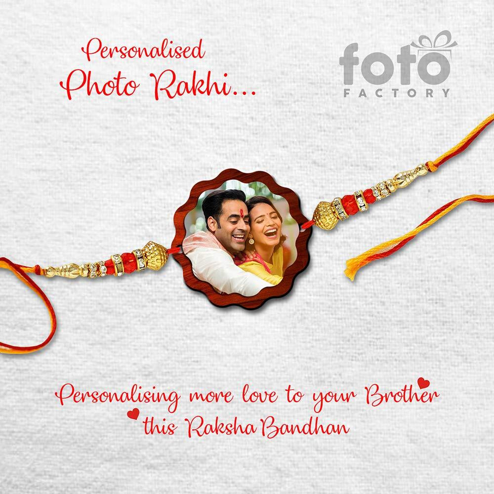 Foto Factory Gifts Personalized Photo Rakhi Customised Gift for Brother on Rakshabandhan (Design 2)