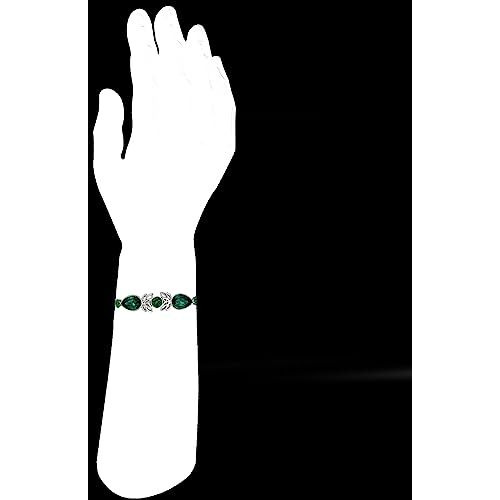 Mahi Rhodium Plated Green Crystal Rakhi for Brother (RA1100718RGre)