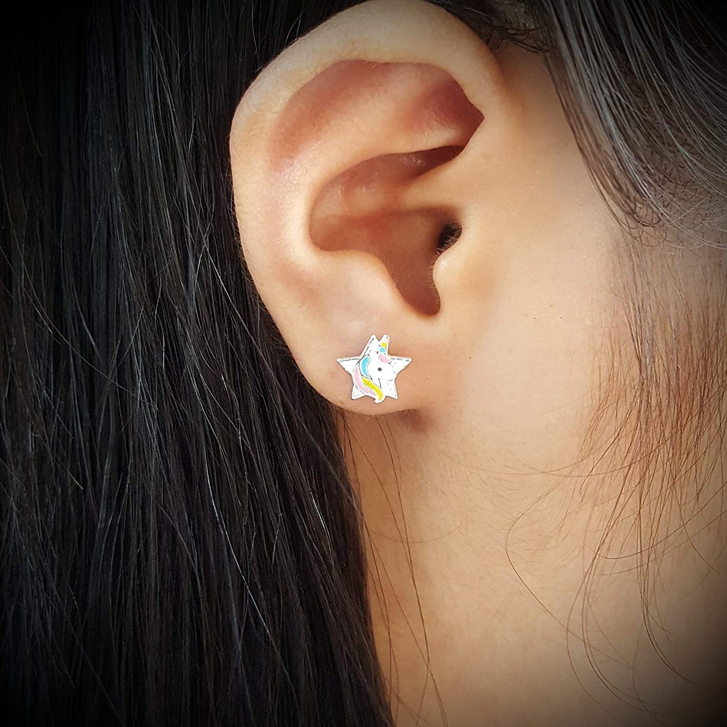 Aww So Cute 925 Sterling Silver Hypoallergenic Unicorn Stud Earrings for Babies, Kids & Girls | Rakhi Gift/Birthday Gift | Comes in a Gift Box | 925 Stamped with Certificate of Authenticity | ER1519