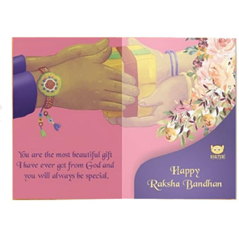 BOGATCHI Rakhi with Sweets for Brother, Traditional Soan Papdi, 400gm with 3 Rakhi + Roli Chawal + Free Rakhi Story Card