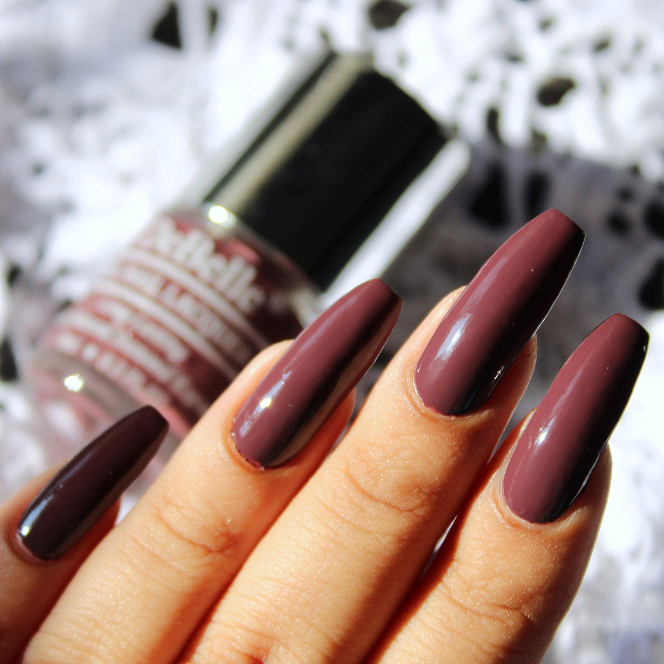 DeBelle Gel Nail Lacquers Combo Set of 4 Wild Cherry Skittles - Victorian Beige (Beige), Moulin Rouge (Maroon), Lilac Bloom (Soft Lilac),Plum Toffee (Plum Maroon) 32ml (8ml Each) Rakhi Gift