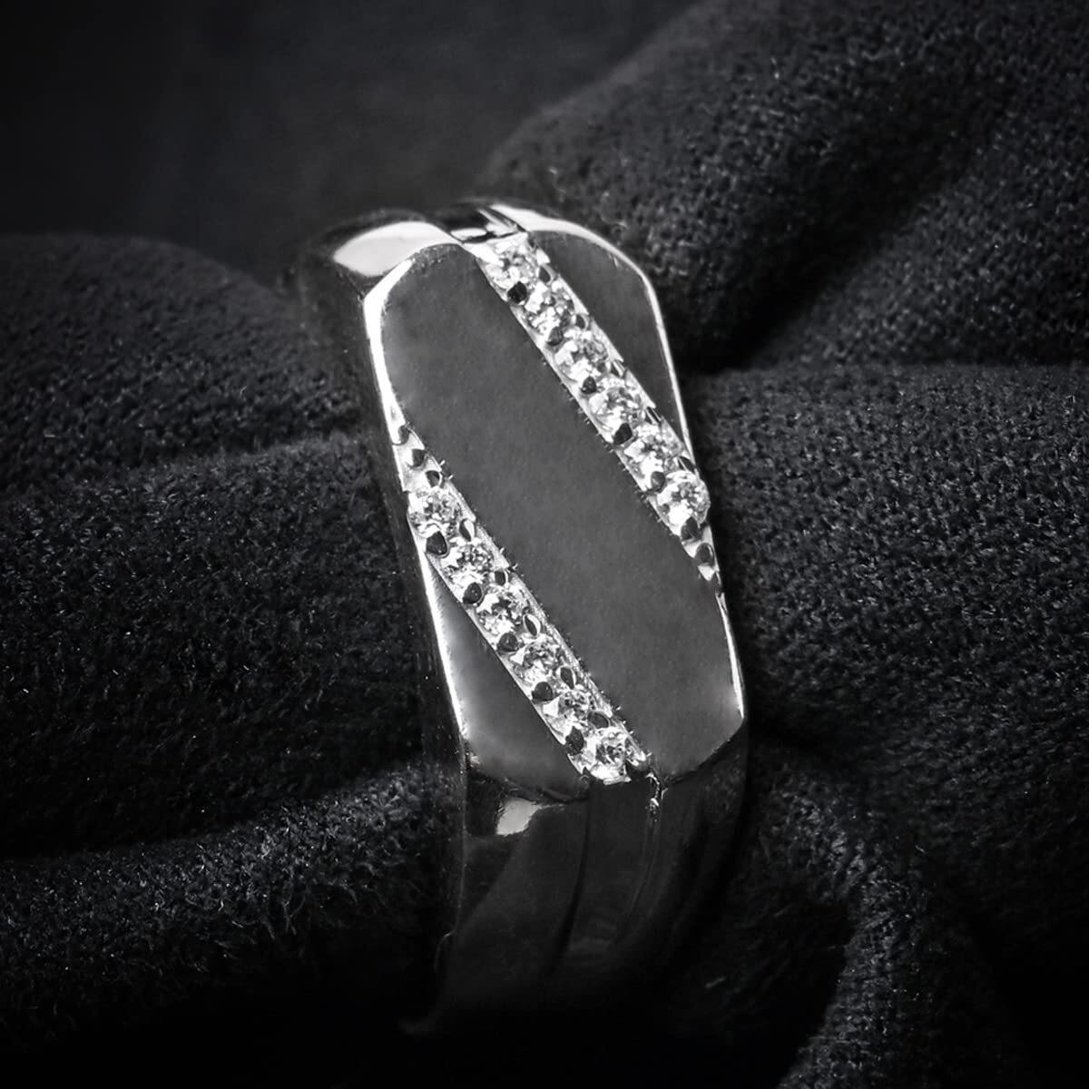 Clara Real 925 Sterling Silver Boaz Band Ring | Rakhi Rakshabandhan Gift for Brother Bhai|Size Adjustable, Rhodium Plated, Swiss Zirconia | Gift for Men & Boys