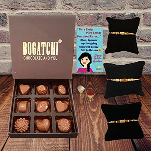 BOGATCHI Rakhi for Brother, Rakhi Gift Hamper with Chocolates