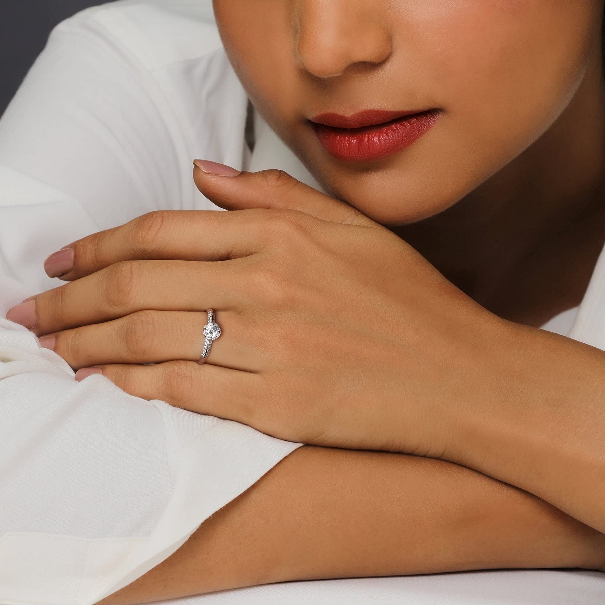 GIVA 925 Silver Zircon Studded Grace Ring , Adjustable | Gifts for Girlfriend, Rakhi Rakshabandhan Gift for Sister Bhabhi , Gifts for Women & Girls | With Certificate of Authenticity and 925 Stamp | 6 Month Warranty*