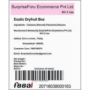 SFU E Com Rakhi for Brother with Dry Fruits Gifts Combo 318