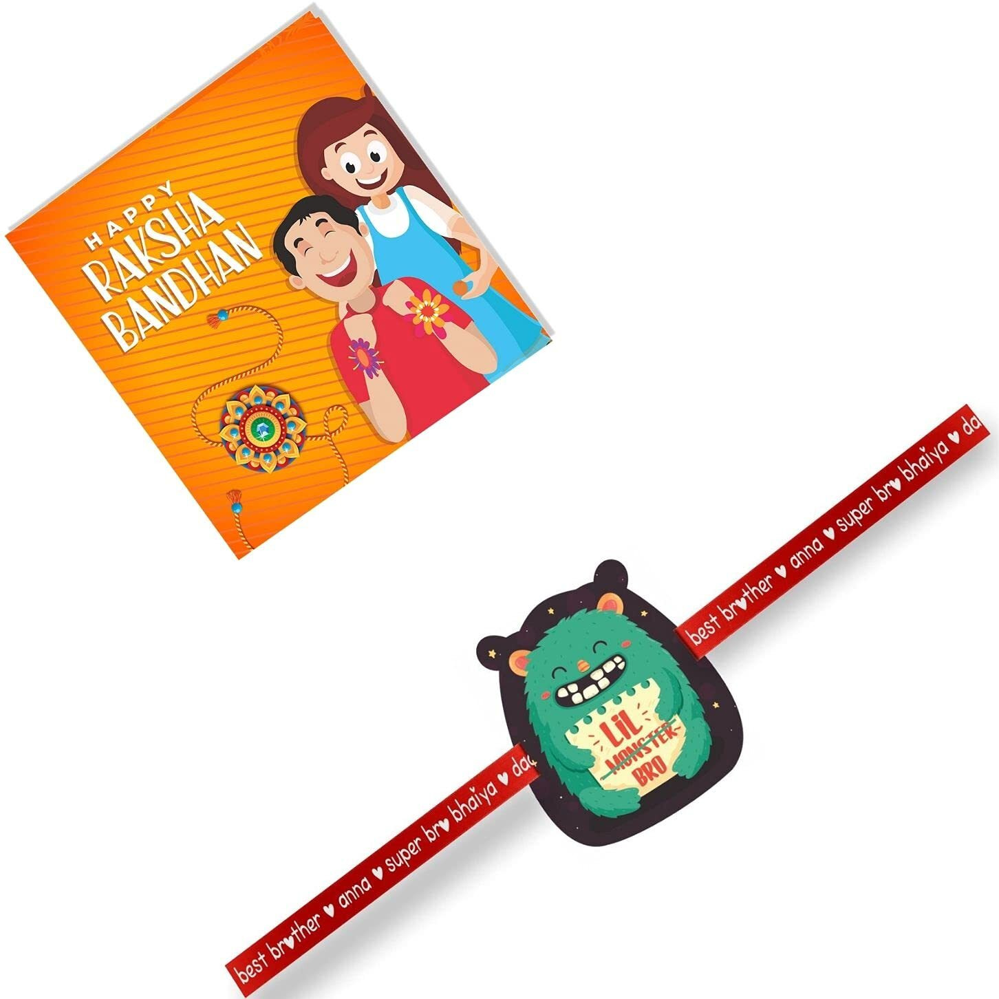 YaYa cafe Kids Rakhi for Brother Boy Baby Printed Rakhi Lil Monster Bro Raksha Bandhan