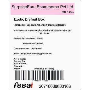 SFU E Com Designer Rakhi with Premium Dry Fruit Box | Premium Dry Fruit Box | Dry Fruit Gift for Brother | 54