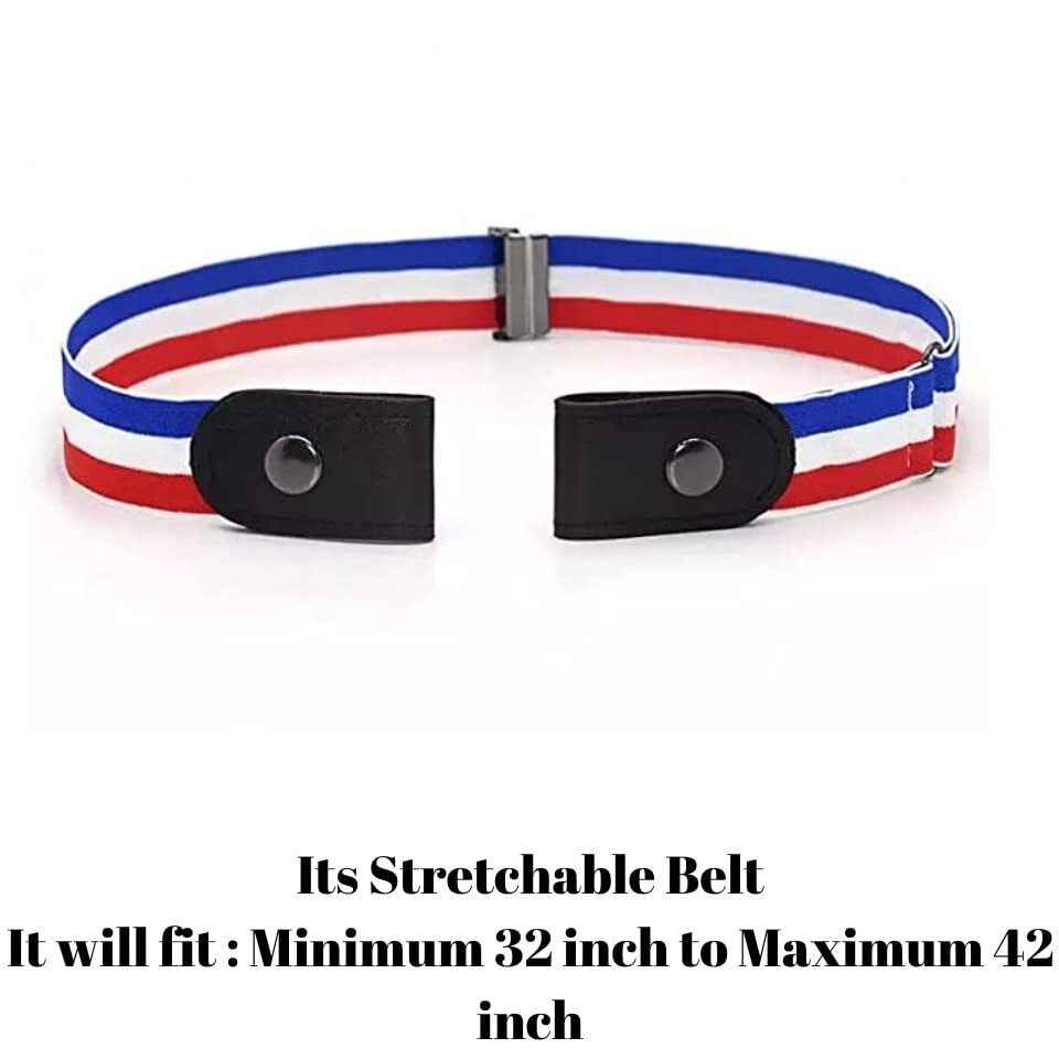 SATYAM KRAFT 1 Pc of Invisible Women Belt Strechable, Adjustable and Classic Look Tri-color, Useful in Many Occasions, Formals, Casual for Rakshabandhan,Rakhi Gift (Pack of 1, Multicolor)
