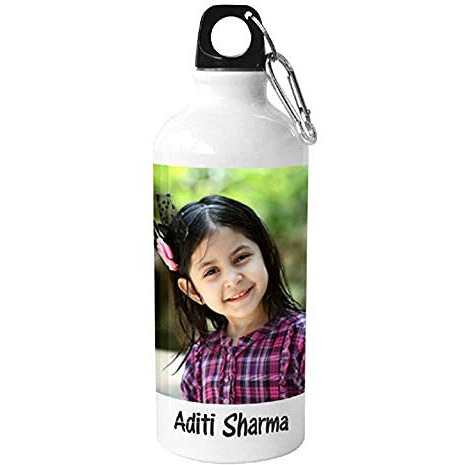 exciting Lives White Personalised Sipper Bottle - Gift for Friendship Day, Teachers Day, Rakhi, Birthday, Anniversary, Raksha Bandhan, for Brother, Sister, Friends, Wife, Girlfriend,- 600 ml (Metal)
