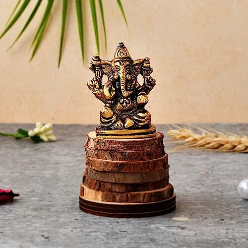 TONKWALAS Rakhi for Brother with Coffee Mug & Brass Ganesha Idol Rakhi Combo | 325 ml | Pack of 5 (Greeting Card, Roli Chawal, Rakhi, Mug, Ganesha Idol) Best Rakhi Gift for Brother (MG-34-GG2-C54)