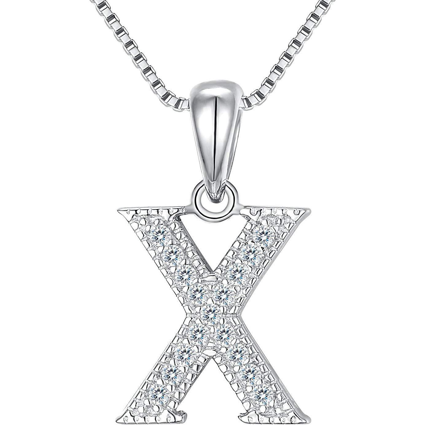 Young & Forever Gift Rakhi Gift Sister Timeless Treasure Alphabet X Letter Pendants for Women Embellished with Crystals from Swarovski Zirconia Western Silver Chain Necklace for Girls Fancy Fashion Jewelry