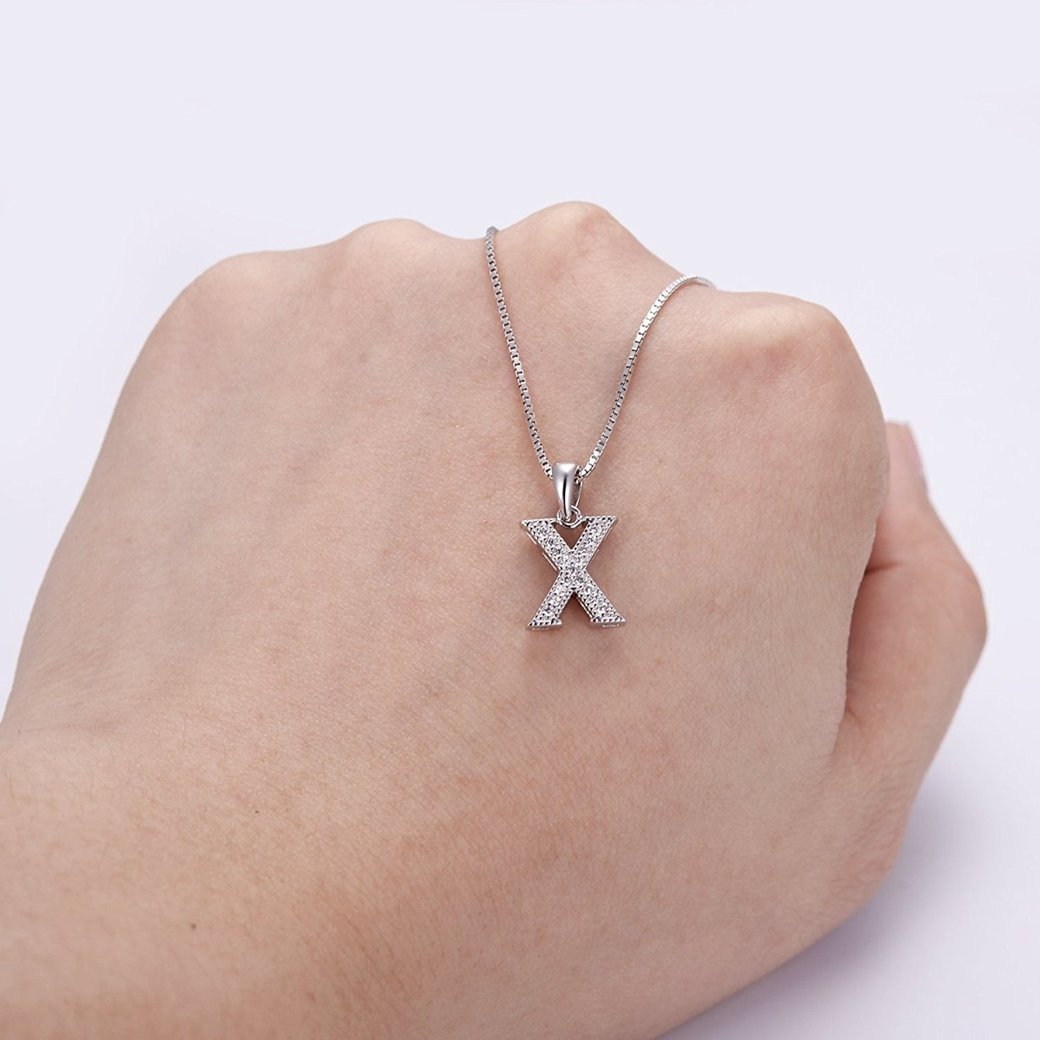 Young & Forever Gift Rakhi Gift Sister Timeless Treasure Alphabet X Letter Pendants for Women Embellished with Crystals from Swarovski Zirconia Western Silver Chain Necklace for Girls Fancy Fashion Jewelry