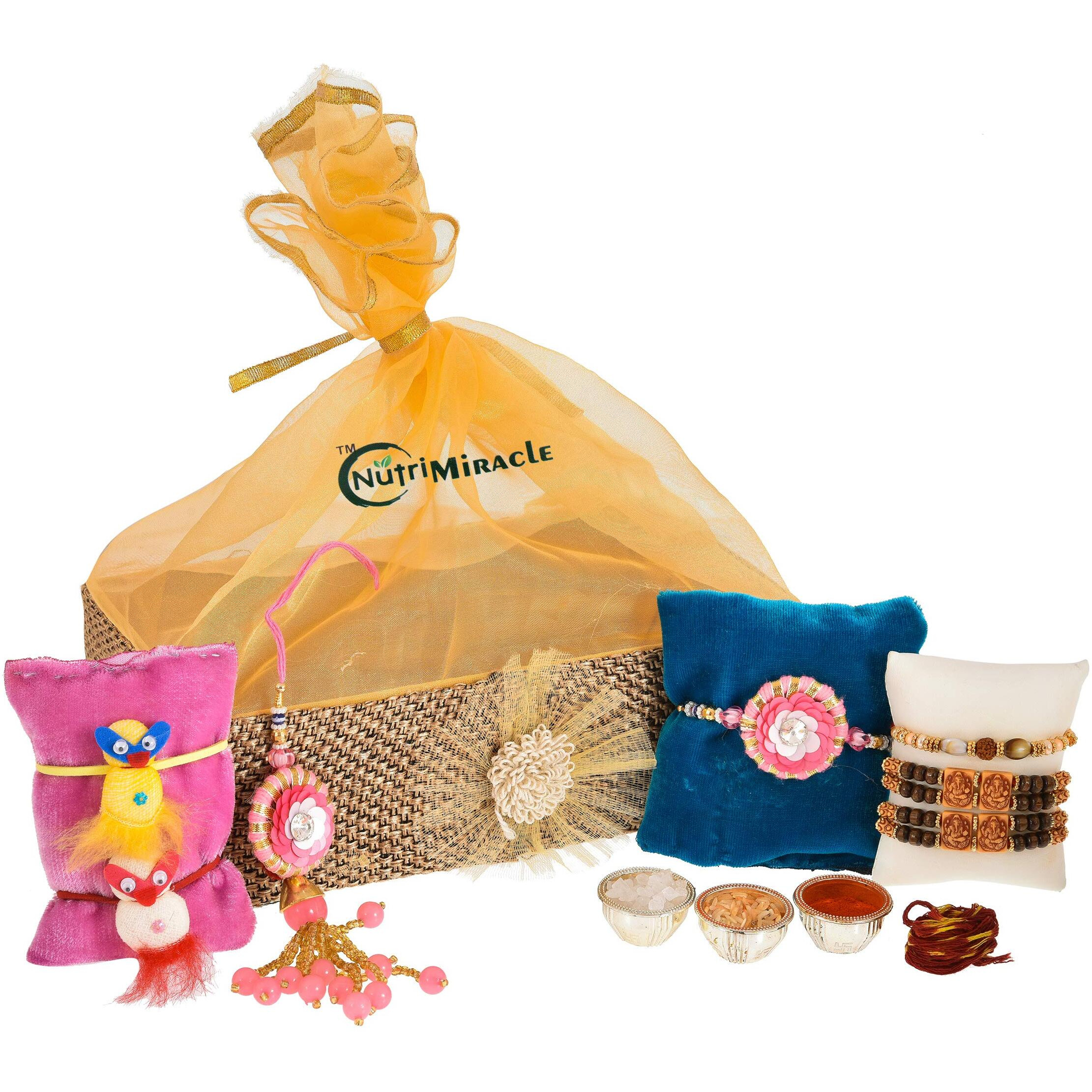 NUTRI MIRACLE Dry Fruit and Nut Gifts with Rakhi Hamper,800gm