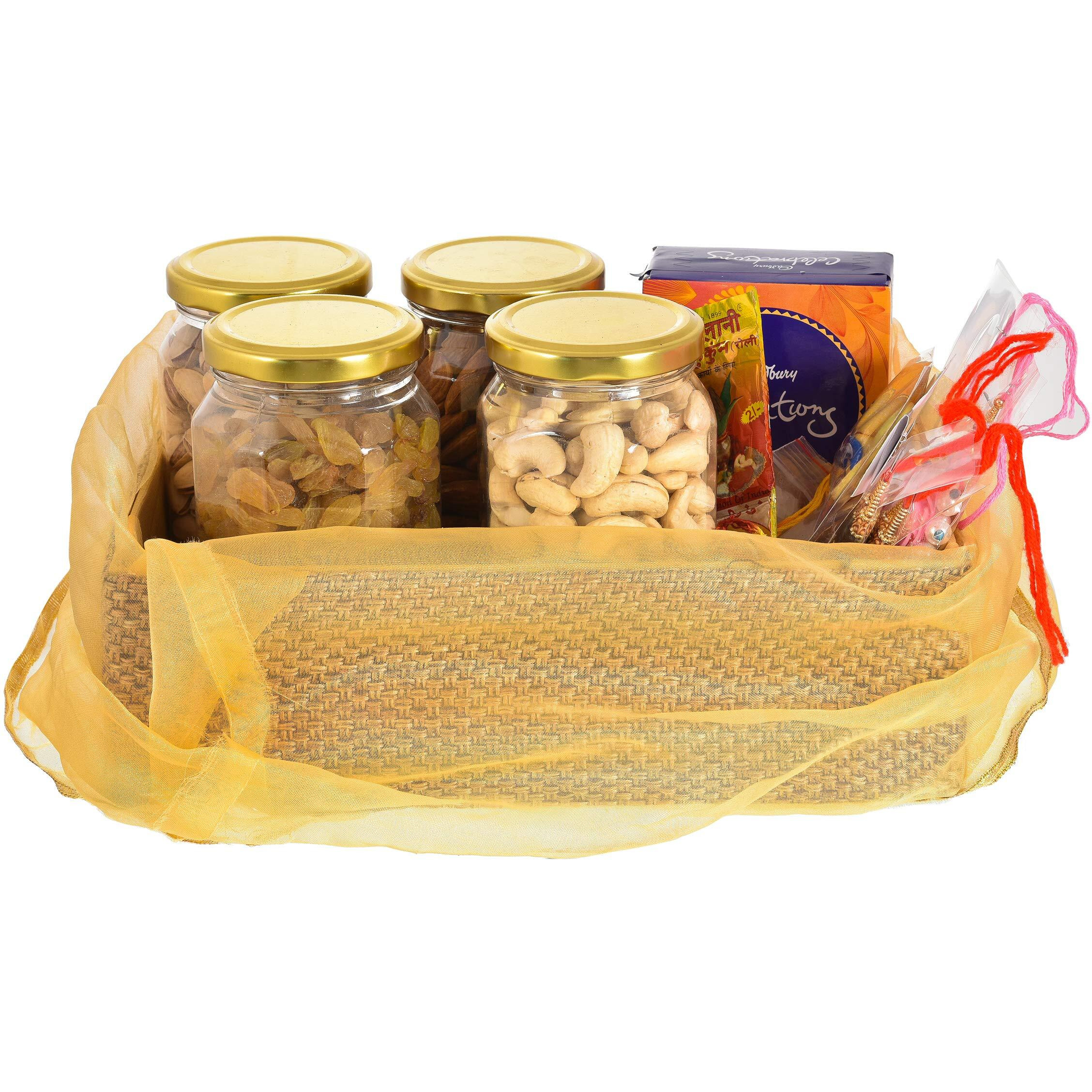 NUTRI MIRACLE Dry Fruit and Nut Gifts with Rakhi Hamper,800gm