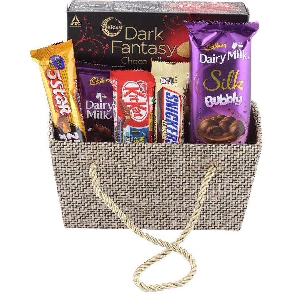 Astonished Retail Dairy Milk Silk Bubbly with Premium Jute Basket | Chocolate Gift Hamper for Rakhi, Diwali, Christmas, Birthday, Anniversary, Holi, New Year, Valentines Day, 1