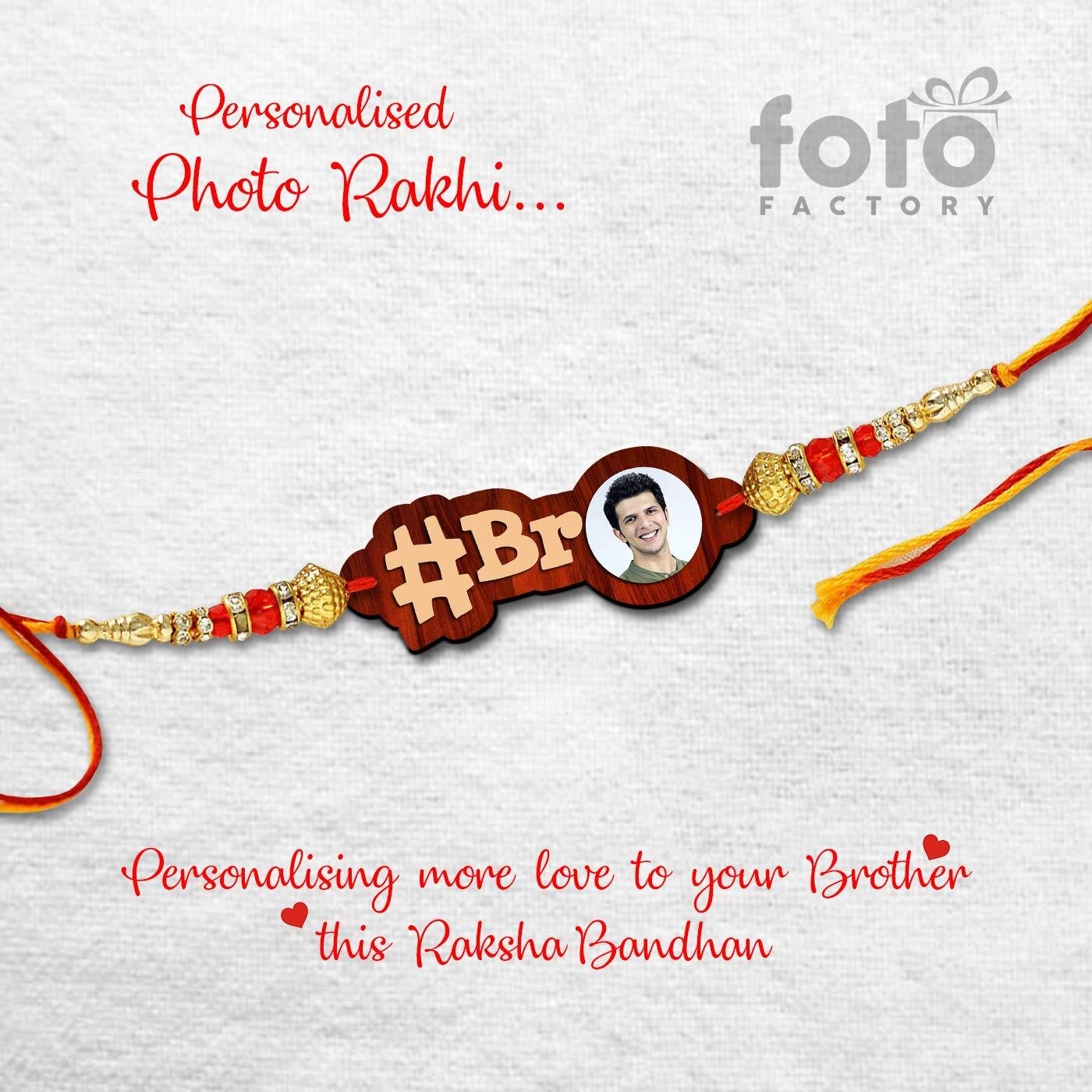 Foto Factory Gifts Acrylic Personalized Photo Rakhi Customised for Brother on Rakshabandhan Design 12