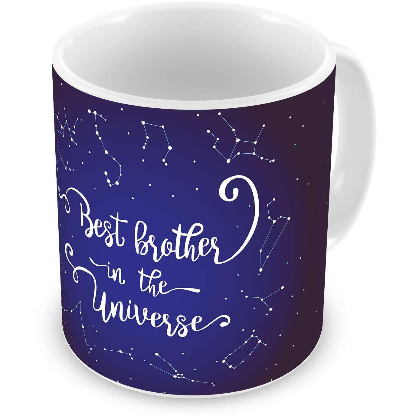 illuminati gifts Raksha Bandhan Gift Set of Rudraksh Beads Rakhi & Best Brother in The Universe Quote Printed Ceramic Coffee Mug for Brother Bhaiya Bhai - (325ml, Blue)