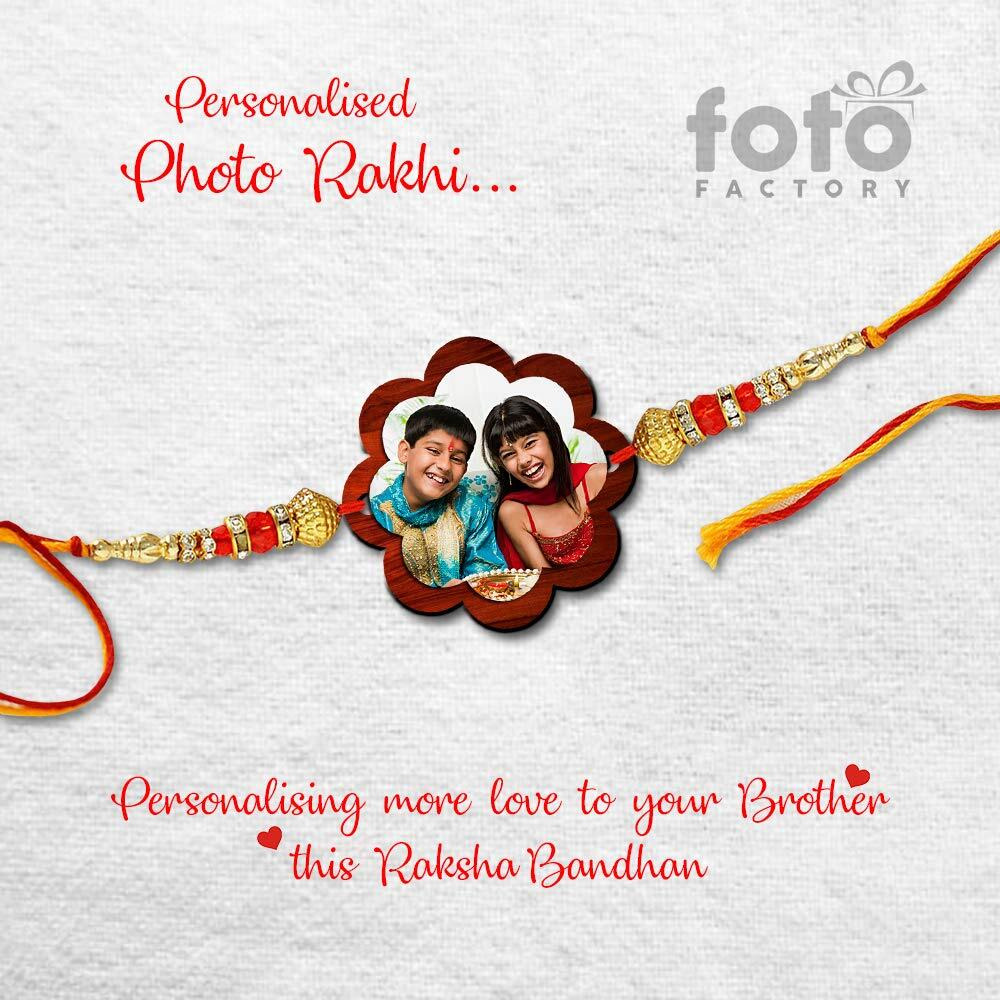 Foto Factory Gifts Personalized Photo Rakhi Customised Gift for Brother on Rakshabandhan (Design 4)