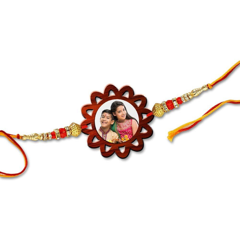 Foto Factory Gifts Personalized Photo Rakhi Customised Gift for Brother on Rakshabandhan (Design 5)