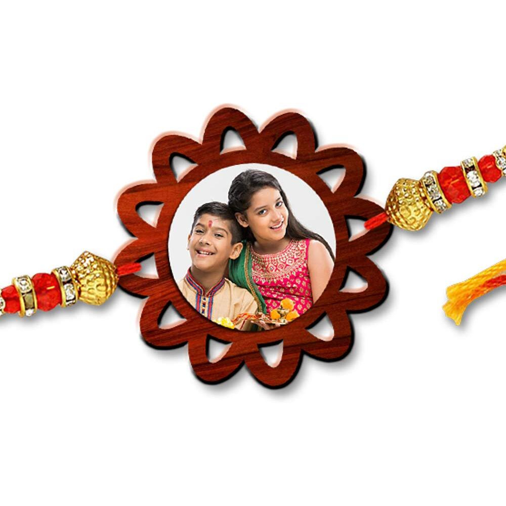 Foto Factory Gifts Personalized Photo Rakhi Customised Gift for Brother on Rakshabandhan (Design 5)