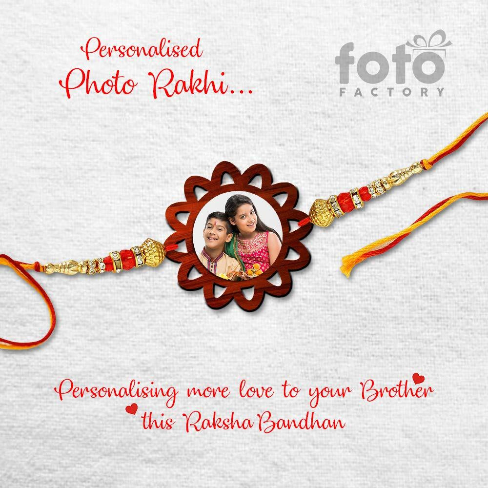 Foto Factory Gifts Personalized Photo Rakhi Customised Gift for Brother on Rakshabandhan (Design 5)