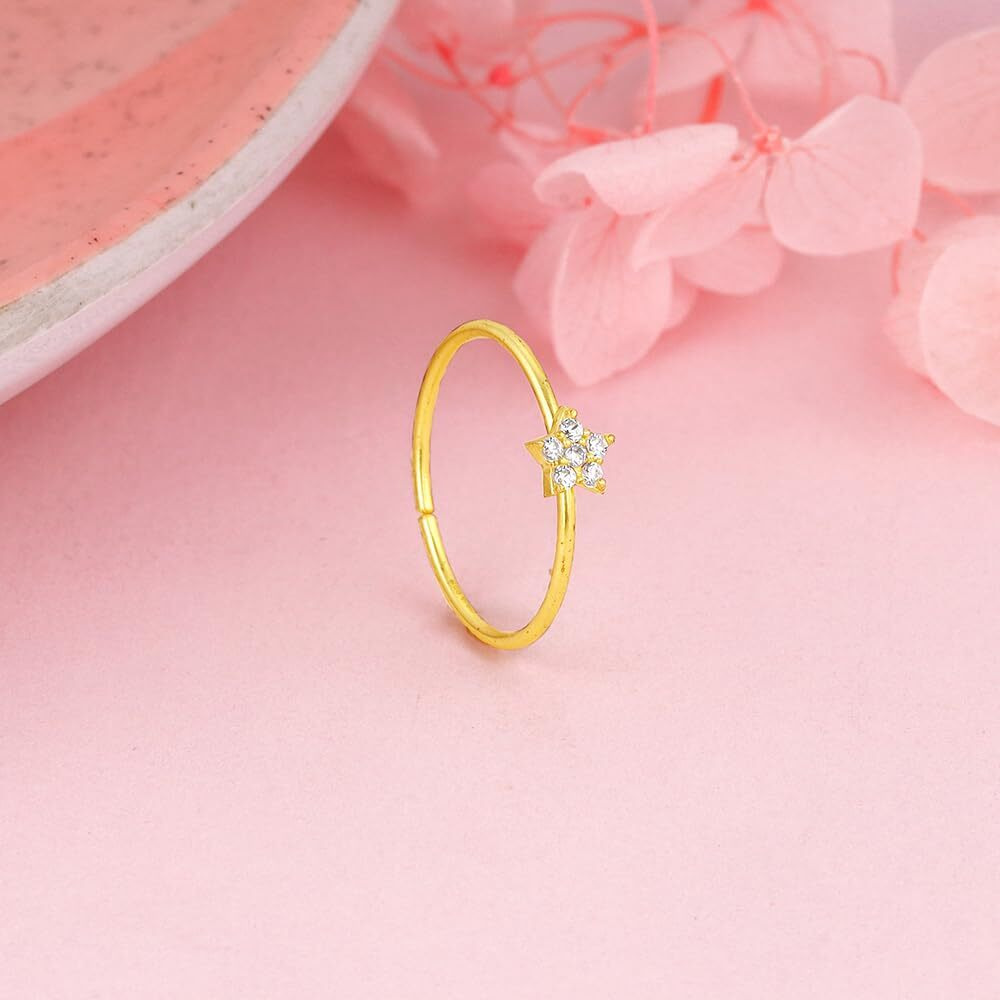 GIVA 925 silver Golden Star Constellation Ring, Adjustable | Gifts for Girlfriend, Rakhi Rakshabandhan Gift for Sister Bhabhi| With Certificate of Authenticity and 925 Stamp | 6 Month Warranty*