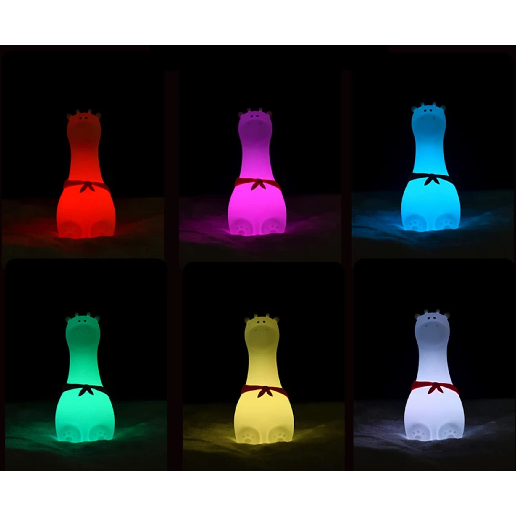 NYRWANA Night Lamp for Bedroom, Cute Lamp, Night Lamp for Kids, Silicone Lamp, Cute Night Lamp, Birthday Gifts, Lamp for Kids, Light Lamp, Rakhi for Brother, Rechargeable, Giraffe Lamp (Yellow)