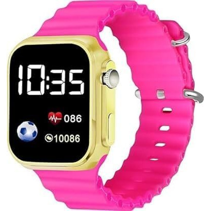 ZOVUTA Digital Dial Waterproof Smart Design LED Display Kids Watch for Boys & Girls, Men and Women, Birthday Gift, Rakhi Gift (Age 4-15 Years) (Pink and Orange)