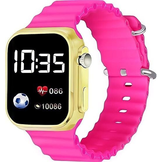 ZOVUTA Digital Dial Waterproof Smart Design LED Display Kids Watch for Boys & Girls, Men and Women, Birthday Gift, Rakhi Gift (Age 4-15 Years) (Pink - (Pack of 1))