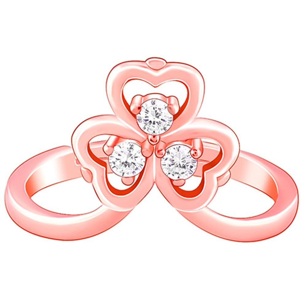 GIVA 925 Silver Rose Gold Three Leaf Clover Ring,Adjustable| Rakhi Rakshabandhan Gift for Sister Bhabhi, Gifts for Women & Girls | With Certificate of Authenticity and 925 Stamp | 6 Months Warranty*